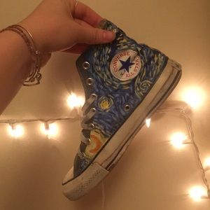 Hand-Painted Navy Converse